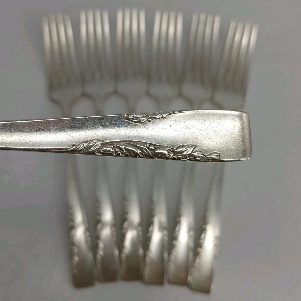 7X DF Proposal Dinner Forks Silverplate 1881 Rogers Oneida Ltd 1954 Vintage
